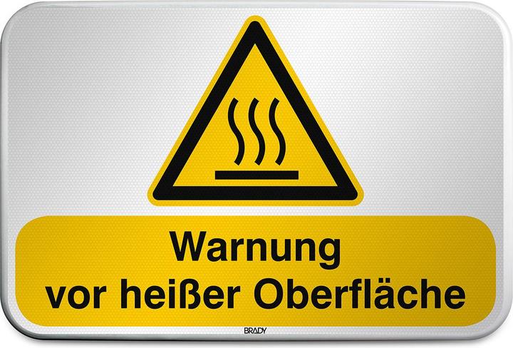 Produktbild Brady W/W017/DE252/RFLBD-600X400-1, ISO Sicherheitsschild - Warnung vor heisser Oberfläche, Alumini