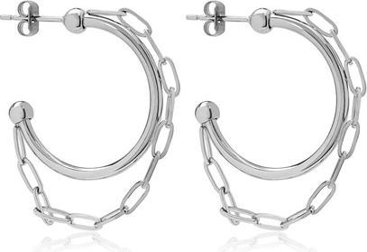 Image du produit Trolli Troli - Boucles d'oreilles rondes en acier avec chaînes VESE0584S (L)