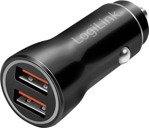 Immagine prodotto LogiLink Alimentatore USB per auto, 2x USB-A, 10,5 W, nero
