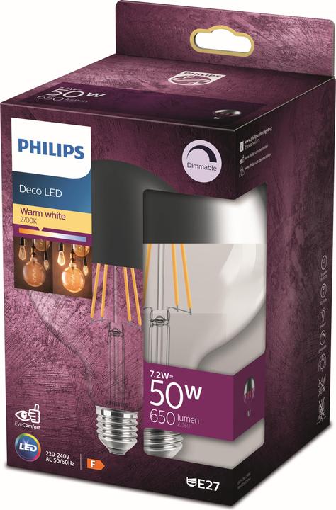 Produktbild Philips Lampe (E27, 7.20 W, 650 lm, 1 x, F)
