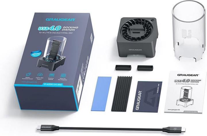 Actual product image Graugear Docking Station USB 4.0 f. M.2 PCIe Gen4x4 NVMe SSD