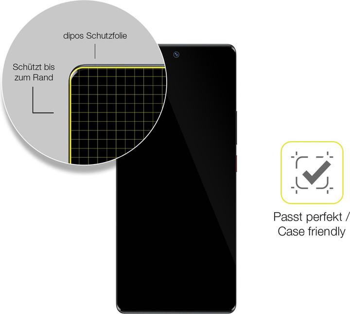 Actual product image Dipos Screen Protector Full-Cover 3D (2 Piece, ZTE Blade V50)