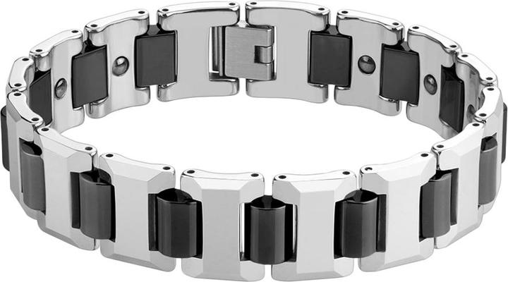 Actual product image Star Piercing Link bracelet silver and black Edges broken (Tungsten, without brass)