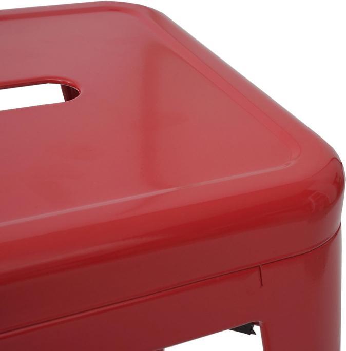 Image du produit Swisshandel24 4x tabouret de bar, chaise de bar tabouret de comptoir, métal design industriel empilable rouge