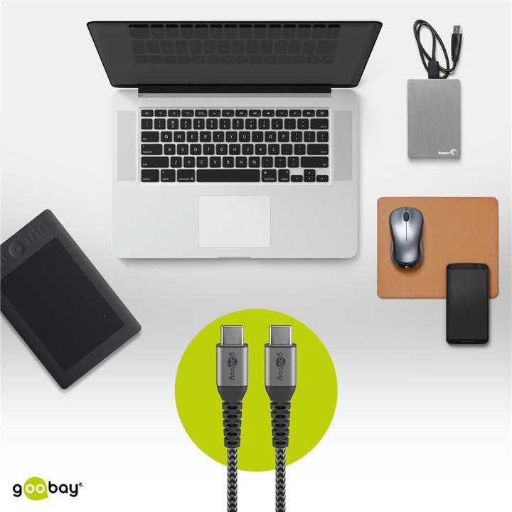 Immagine prodotto Goobay Cavo USB-C di, in tessuto, spina in metallo, extra robusto (0.50 m, USB 2.0)