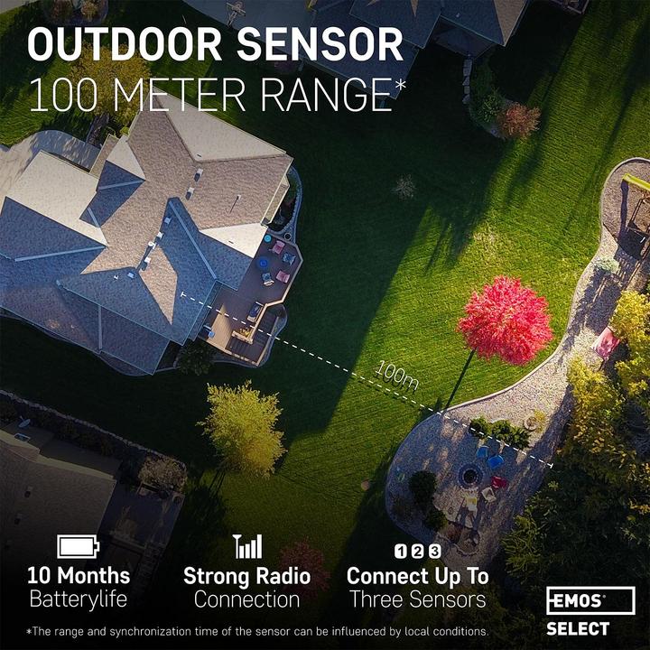 Produktbild Emos Wetterstation mit Funkuhr und Aussensensor