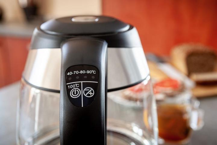 Actual product image Eldom C520 LUX glass kettle capacity 1 7 l water temperature control panel 2200 W. (1.70 l, EU plug)