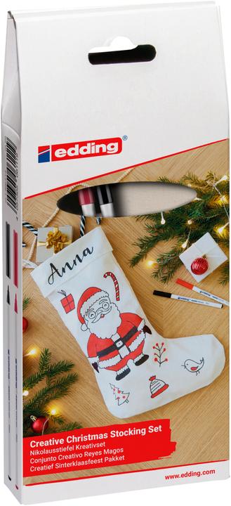 Actual product image Edding Textile marker 4600 Father Christmas set 4 pieces (Black/Red, 2 x)
