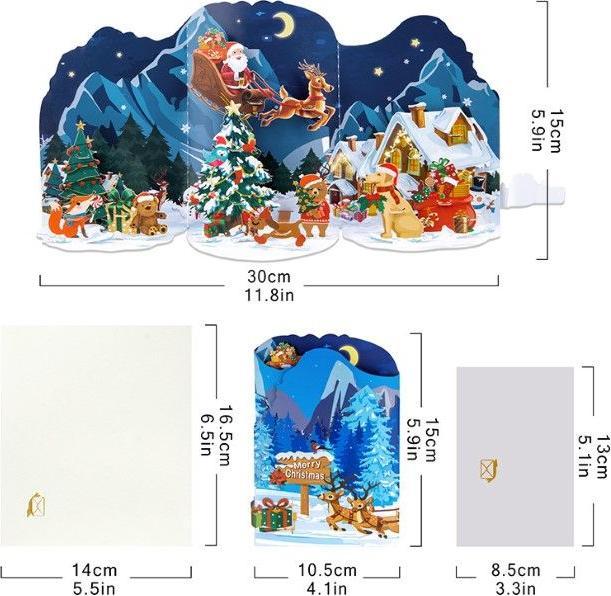 Produktbild MU Classic 3D Pop-Up Weihnachtskarte Saluts Series (1 Stk.)
