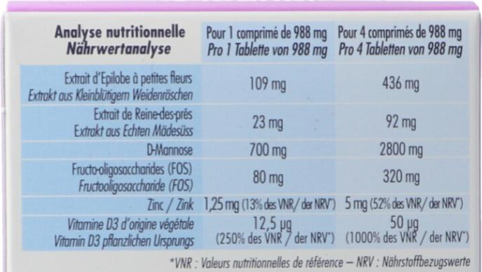 Nutritional values and ingredients Pharmalp INUROLA Tablette (20 Piece, Pills, 35 g)