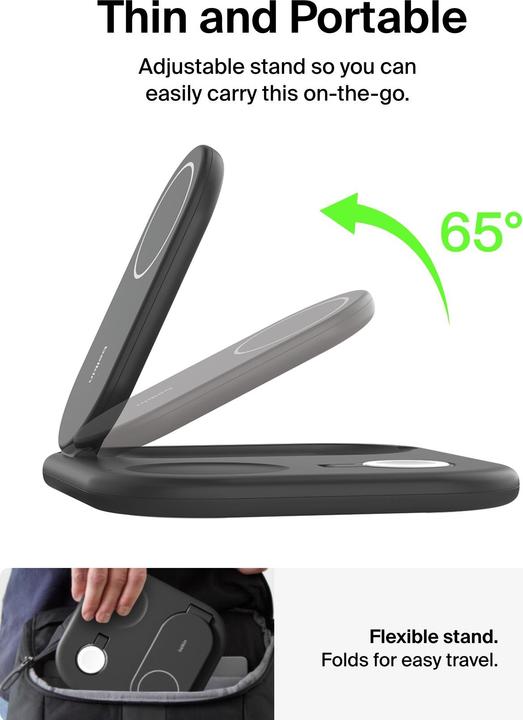 Actual product image Belkin BoostCharge 3-in-1 Qi2 charging station (15 W)