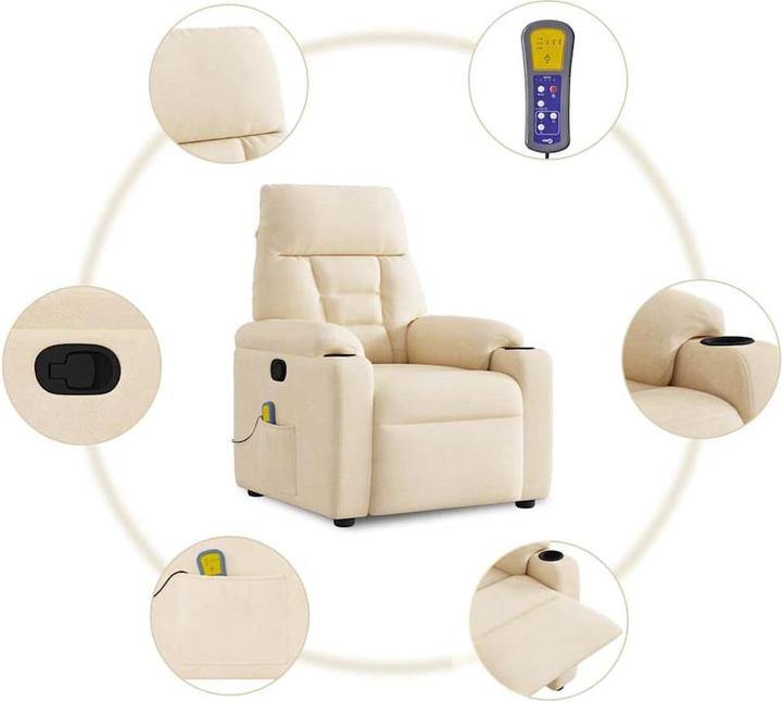Produktbild VidaXL Massagesessel Beige Mikrofasergewebe