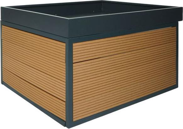 Immagine prodotto Mendler Garage per robot tagliaerba con fioriera HWC-L45, WPC in metallo 70x60x39cm, aspetto quercia (Robot falciante, Robot tagliaerba garage)
