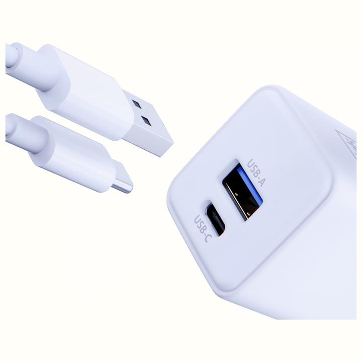 Actual product image 3MK Ładowarka sieciowa Hyper GaN Charger 20W 1xUSB-A 1XUSB-C PD QC4+ biały (20 W)
