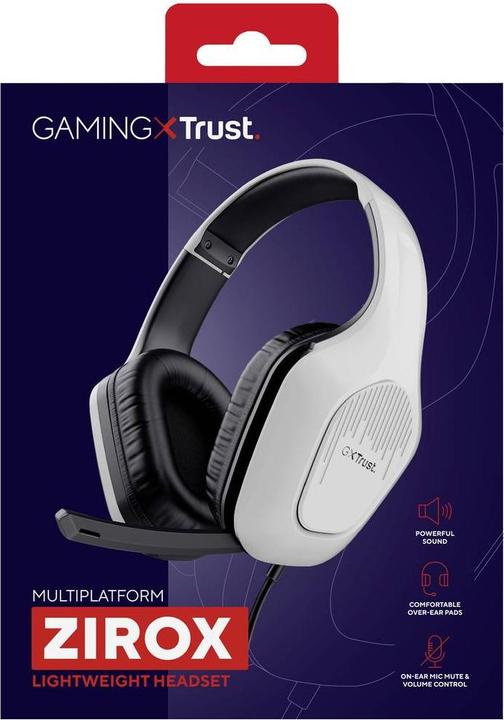 Image du produit Trust GXT415W CASQUE ZIROX - BLANC (Filaire)