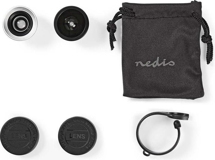 Image du produit Nedis Set d'objectifs pour téléphones portables - 3 en 1 - macro/grand angle et fisheye - fixable -