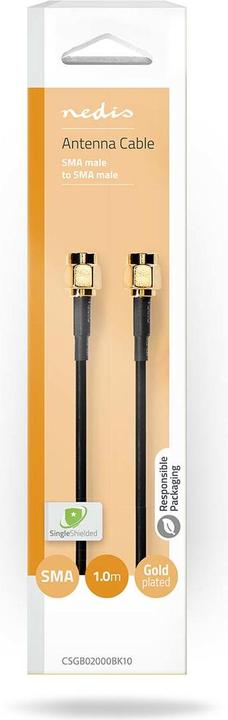 Produktbild Nedis Antennenkabel | SMA-Stecker | SMA-Stecker | Vergoldet | 50 Ohm | Einzeln geschirmt | 1.00 m | (50 dB, Antennenkabel)
