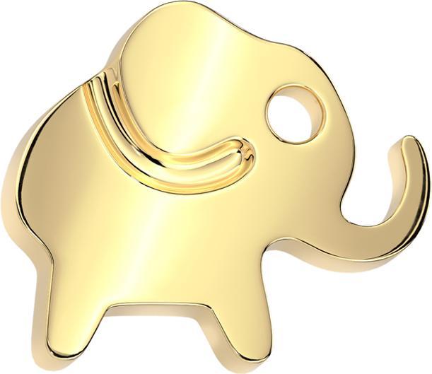 Star Piercing Threadless Elefant vergoldet (ohne Messing, Titan G23)
