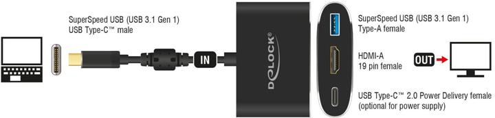 Produktbild Delock Monitoradapter USB Typ-C zu HDMI/USB3 & PD (USB Typ-C, USB 3.0, HDMI, 16 cm)