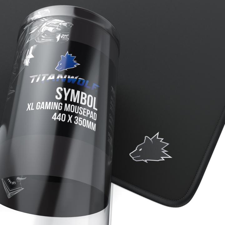 Produktbild Titanwolf Gaming Mauspad XL, 440 x 350mm Mausmatte mit Stoffoberfläche, Gummierte Rückseite, kleines Motiv (XL)