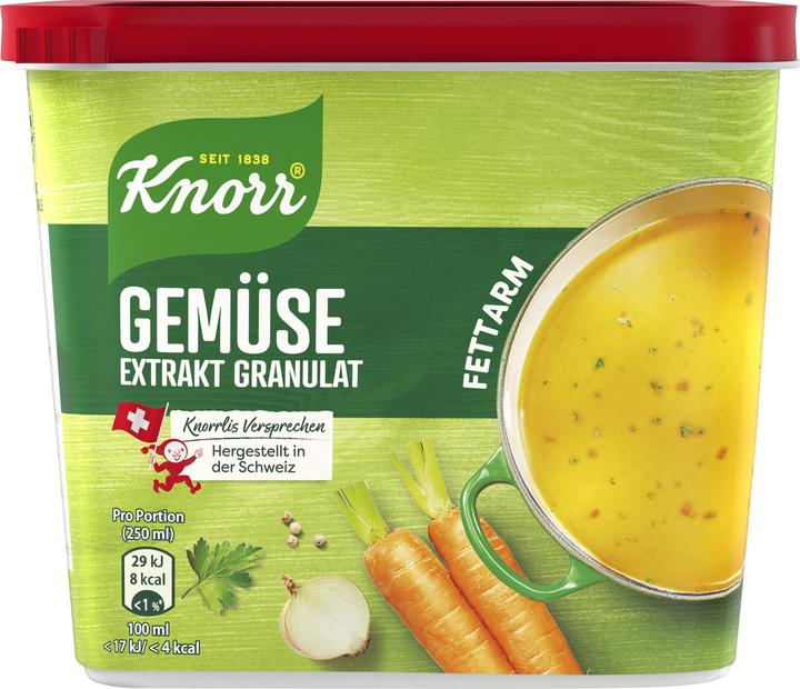 Knorr Bouillon Granulat fettfrei Gemüse Extrakt ideal für Suppen, Kartoffeln, Teigwaren und Reis