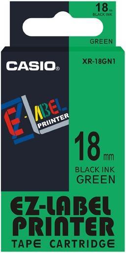 Produktbild Casio XR-18GN1 Selbstklebende Etiketten (1.80 cm, Grün, Schwarz)