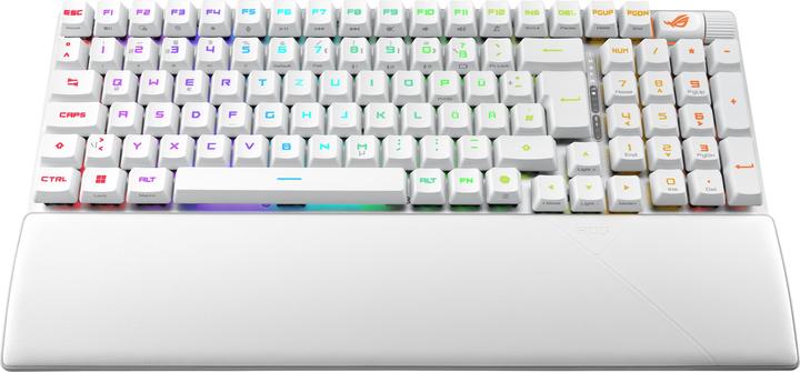 Image du produit ASUS Tastatur ROG Strix Scope II 96 RX Wireless WHT (DE, Sans fil, Filaire)