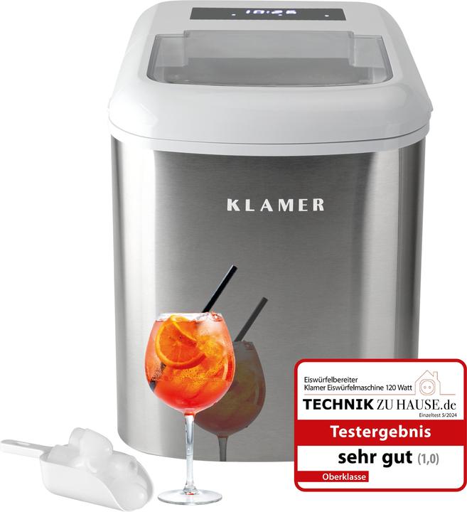 KLAMER Eiswürfelmaschine 2.1 L Wassertank, 120 W Ice Maker