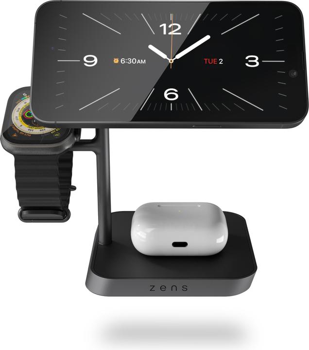 Actual product image Zens 1x 15W Qi2, 1x 5W Apple Watch, 1x 5W Qi incl. charger (15 W)