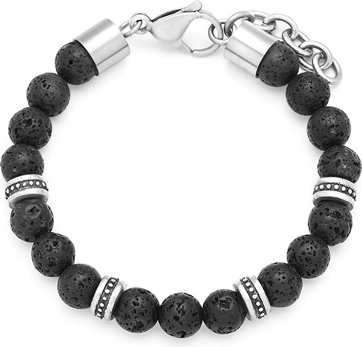Leyda Armband Edelstein mit Edelstahl (22 cm, Stein, Edelstahl)