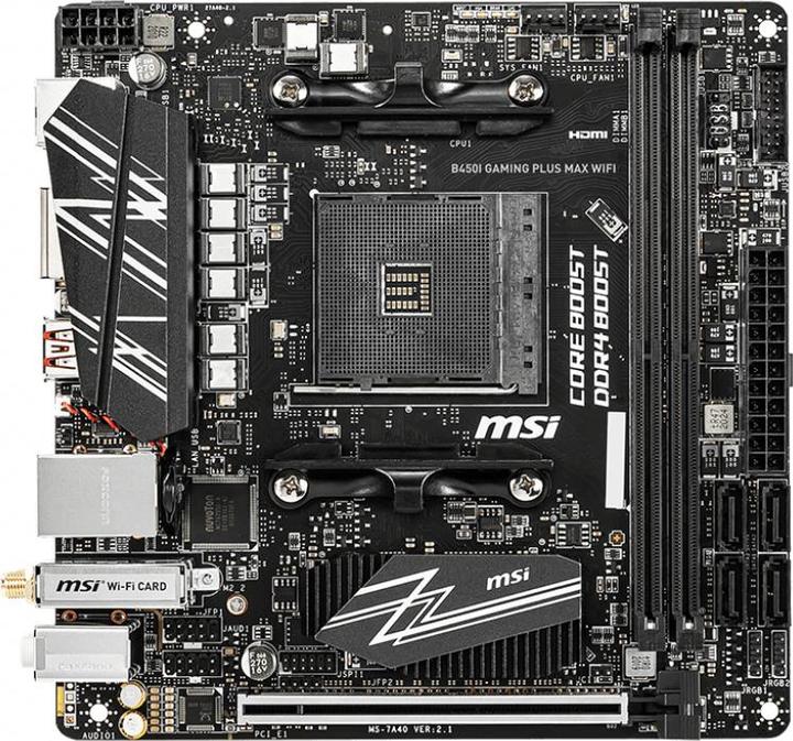 Produktbild MSI B450i Gaming Plus Max Wifi (AM4, AMD B450, Mini-ITX)