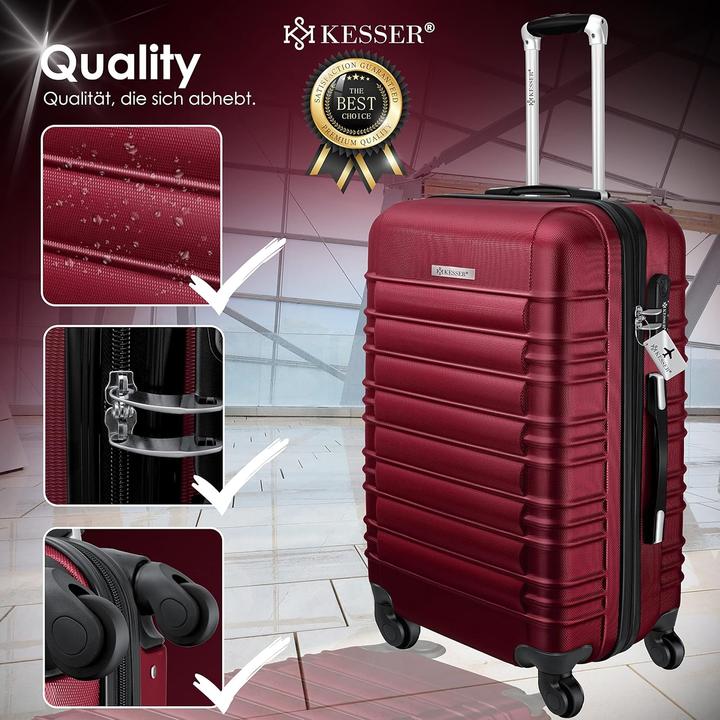 Immagine prodotto Kesser 3tlg. Hartschalenkofferset mit Kofferwaage (120 l, M (50 - 90l), XL (da 115l))