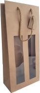 Actual product image Brieger Wine carrier bag 16828, 2 bottles, brown, pack of 10 (10 x)