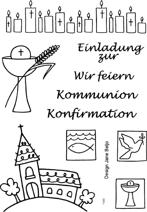 Image du produit Efco Clear set de tampons "Kommunion/Konfirmation", ca. 7,4x10,5cm