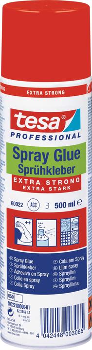 tesa Spray adhesive EXTRA STRONG, strong adhesive for spraying, 500ml can (469 g, 500 ml)