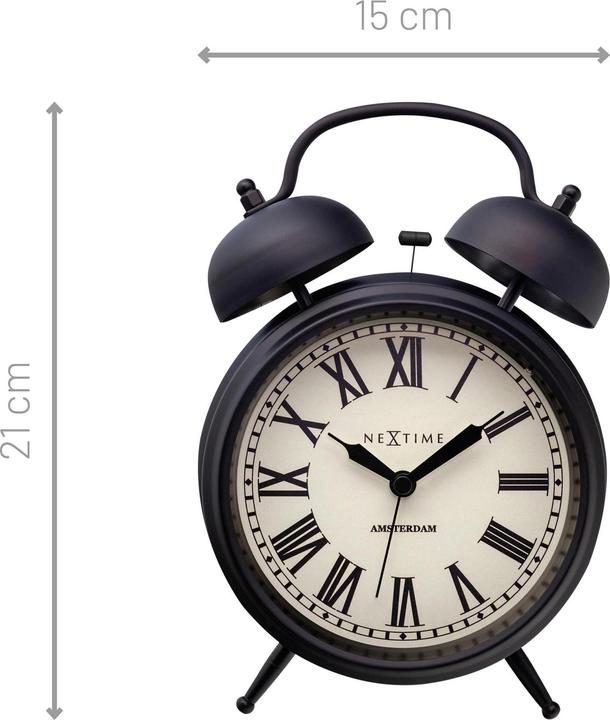 Nextime Klassischer Wecker Amsterdam gross Schwarz/ Weiss