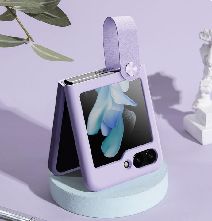 Actual product image Nillkin Flex Flip Case with Hanger and Stand for Samsung Galaxy Z Flip 5 - Black (Samsung Galaxy Z Flip5)