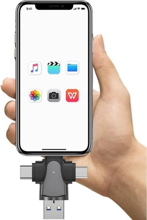 Produktbild PowerGuard 4 in 1 USB-C Lightning MicroUSB & MicroSD Card Reader Adapter (USB Typ C, Lightning, Micro USB)