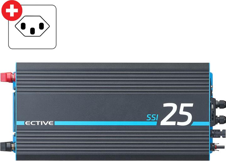 Immagine prodotto Ective SSI 25 Sinus-Wechselrichter 2500W 24V mit Netzvorrang, Ladegerät & MPPT Laderegler (CH-Stecker)