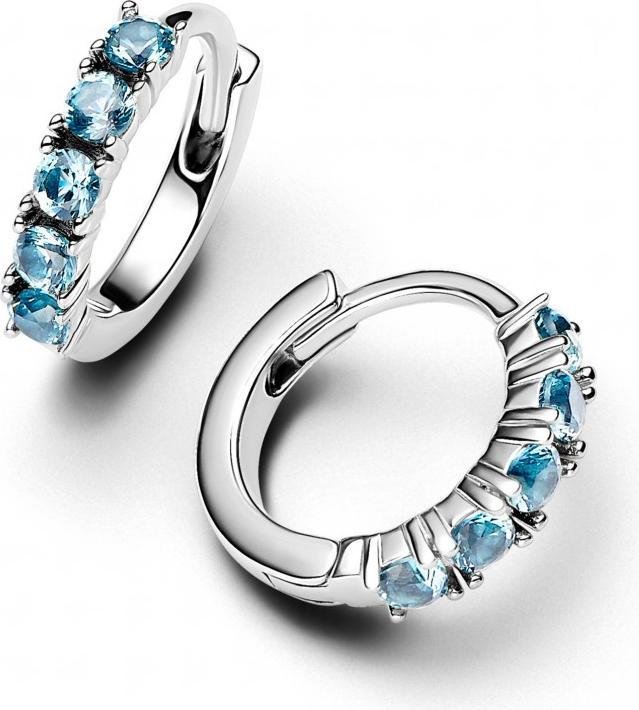 Produktbild Pandora Blauer Huggie-Ohrring (Sterlingsilber)