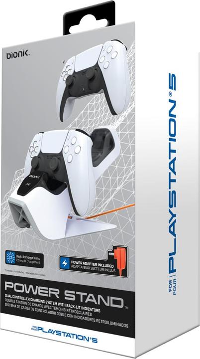 Immagine prodotto Bionik BNK-9067 Supporto di alimentazione per PS5 - Supporto di ricarica per doppio controller (bianco) (PS5)