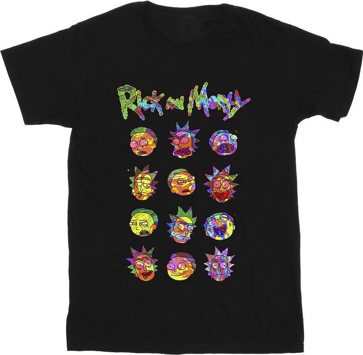Rick And Morty Tie Dye Faces TShirt (3XL)