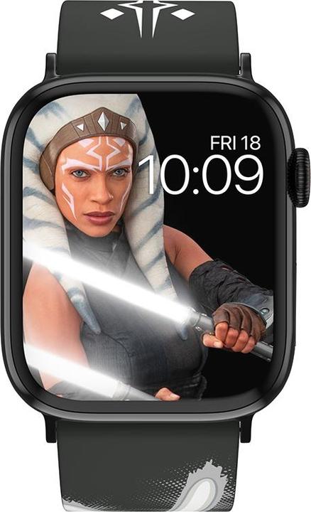 Immagine prodotto Moby Fox Star Wars - Apple Watch Armband 38/40/41/42/44/45/49 mm (The Mandalorian Ahsoka Tano Lichtschwert) (Silicone)