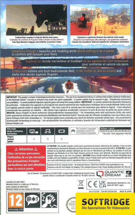 Image du produit Quantic Dreams Mer de la solitude - Le montage du réalisateur (Switch, Multilingue)