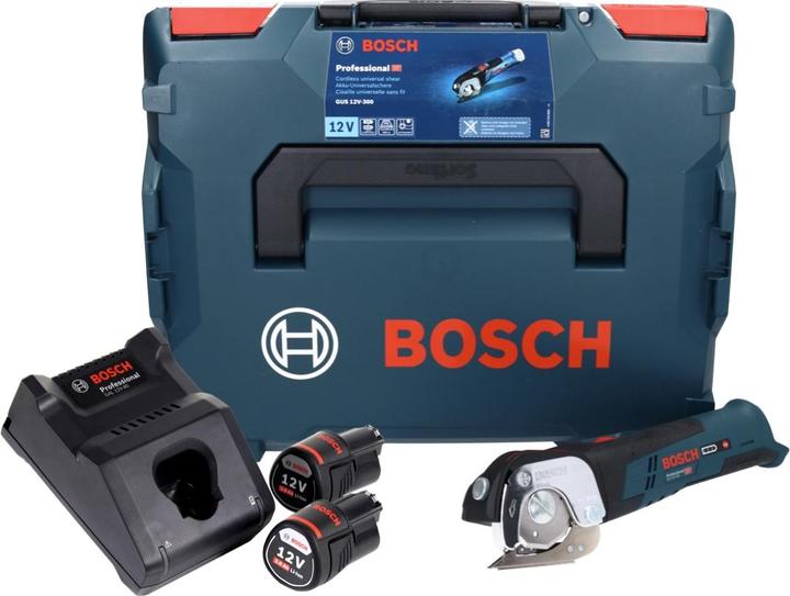 Productafbeelding Bosch Professional Bosch GUS 12V-300 Professionele Accu Universele Schaar 12 V + 2x Accu 3.0 Ah + Lader + L-Boxx