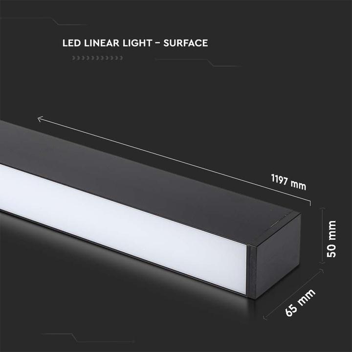 Produktbild V-TAC VT746B LED Linear Light SAMSUNG Chip 40W Surface Black Body 3000K (3275 lm)