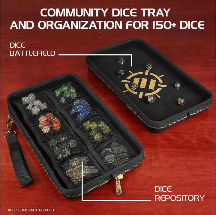Produktbild Enhance Tabletop RPGs Community Dice Organizer Case & XL Rolling Tray Black