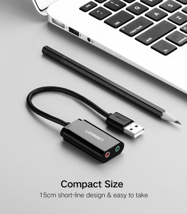 Actual product image Ugreen External USB sound card for headphones, speakers, headsets (USB)