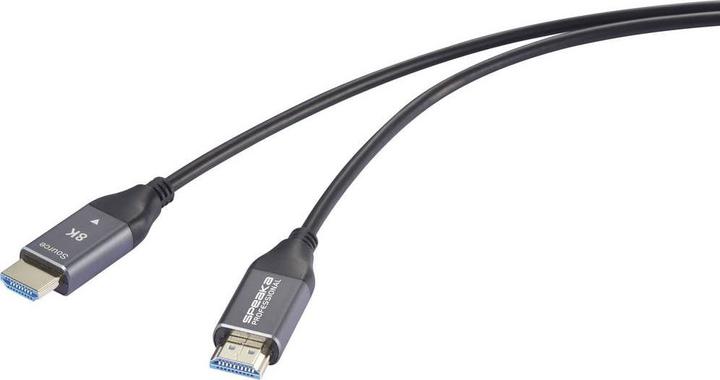 SpeaKa Professional HDMI / Glasfaser Anschlusskabel HDMI-A Stecker, HDMI-A Steck (20 m, HDMI)