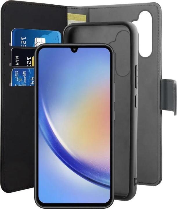 Actual product image Puro Wallet Detachable Samsung A34 5G A346 2w1 czarne/black PUSGA34BOOKC3BLK (Samsung Galaxy A34 5G)